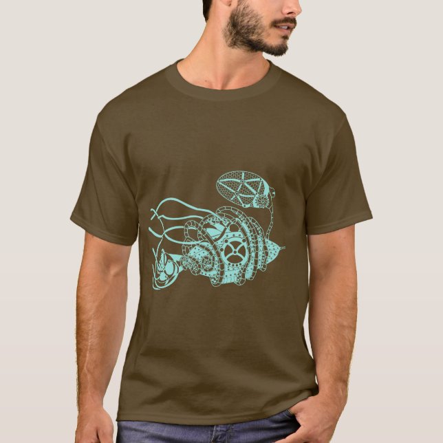T-shirt Bactériophage de Steampunk contre des bactéries (Devant)