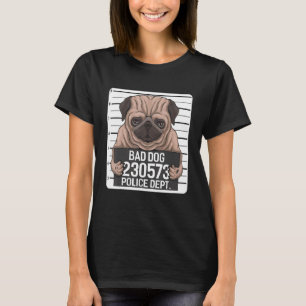 T-shirt Bad Chien Carlin Chien Dans Les Carlins Prisonnier