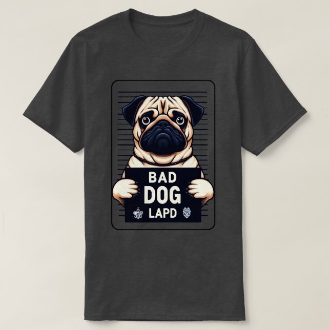 T-shirt Bad Chien Carlin Mushot (Design devant)