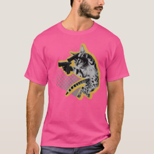 T-shirt Bad Gun Kitty Chat Funny mignon Amoureux des chats