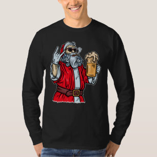 T-shirt Bad Père Noël, Rock, Bière et Cigar