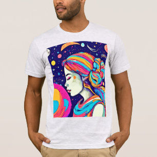 T-shirt Badaist Moon Girl Art
