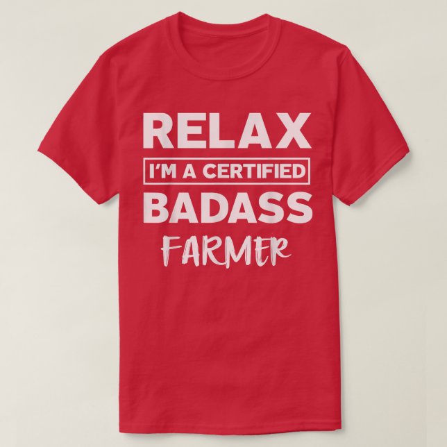 T-shirt Badass certifié par l'agriculteur Fête du travail (Design devant)