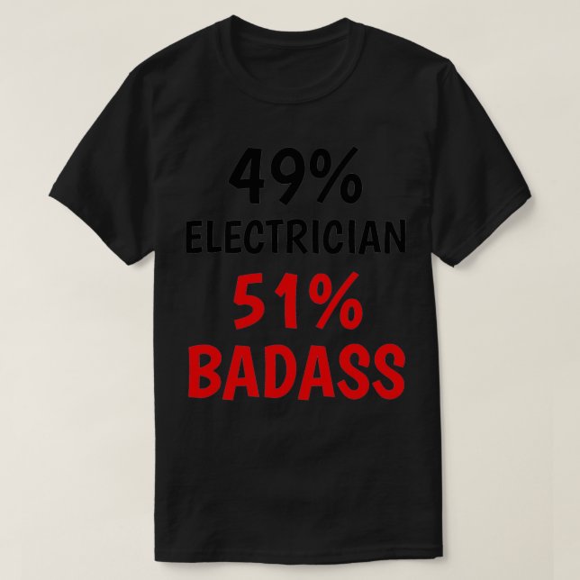 T-shirt Badass électricien (2) (Design devant)