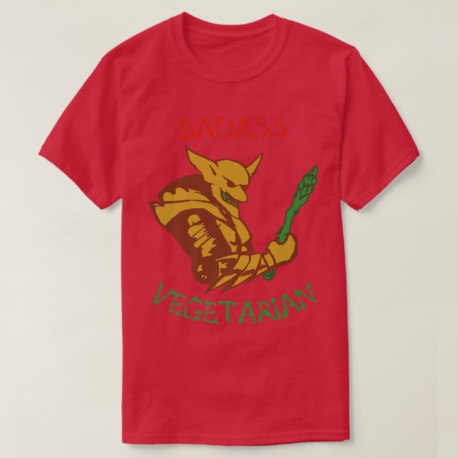 T-shirt Badass végétarien (démon) amusant amateur de légum (Design devant)