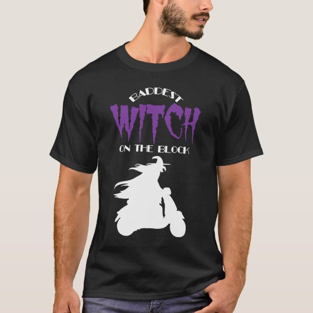 T-shirt Baddest Biker sorch sur le bloc Halloween Costum (Devant)
