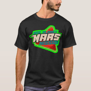 T-shirt badge de mission Planet Mars vert