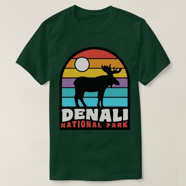 T-shirt Badge d'orignal du parc national de Denali (Design devant)
