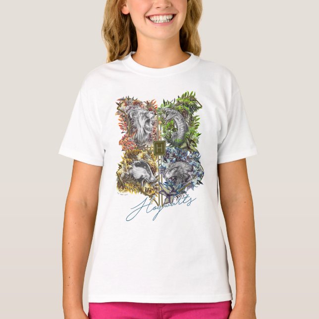 T-shirt Badge HOGWARTS™ Floral Graphic (Devant)