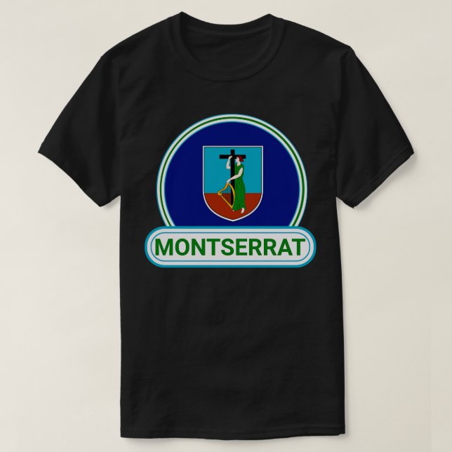 T-shirt Badge Montserrat Country Drapeau Montserrat (Design devant)