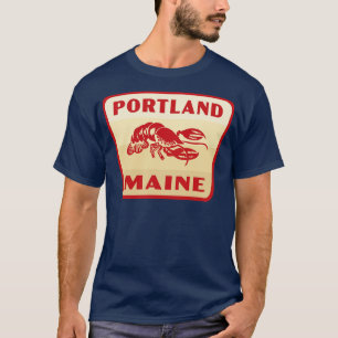 T-shirt Badge rétro de Portland Maine Tan