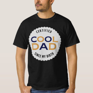 T-Shirt Badge Rétro Papa Cool Certifié pour la Fêt