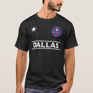 T-shirt Badge rond Dallas City 214 avec étoiles - Texas De