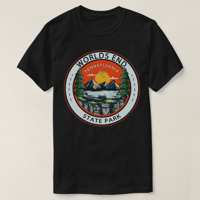 T-shirt Badge Worlds End State Park Pennsylvania (Design devant)