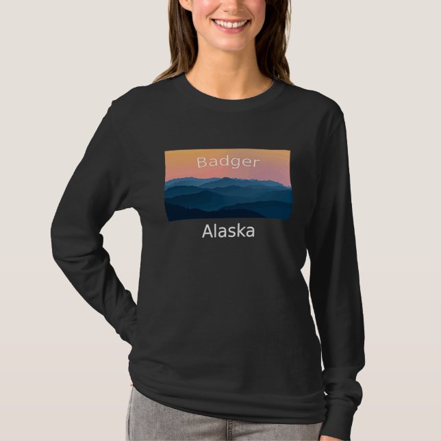T-shirt Badger Alaska Mountain sunset hometown (Devant)