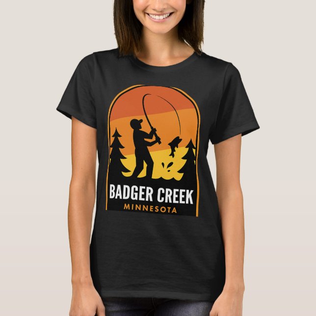 T-shirt Badger Creek Minnesota Fishing (Devant)
