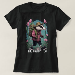 T-shirt Badger de voyageur en fleur sauvage, Badger Lover