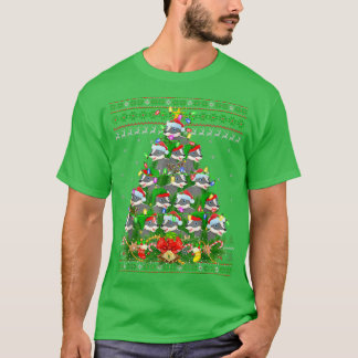 T-shirt Badger Lover Xmas Lights Ugly Badger Christmas Tre
