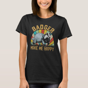 T-shirt Badger Make Me Happy les années 70 80s Ratel Honey