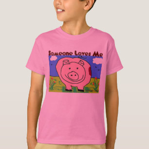 T-shirt Badine juste au coeur - le porc (1c) - quelqu'un