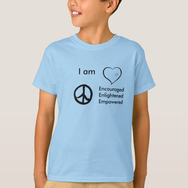 T-shirt badine la paix de coeur de T-shirt, je suis, (Devant)