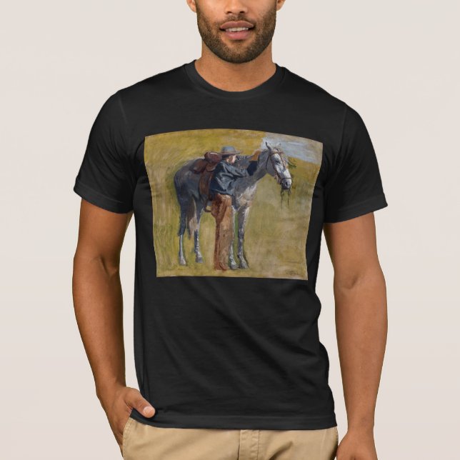 T-shirt Badlands américains : Vieux West Cowboy avec cheva (Devant)