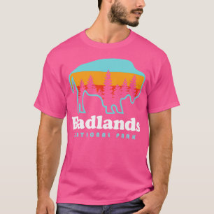 T-shirt Badlands National Park Bison Retro Dakota du Sud