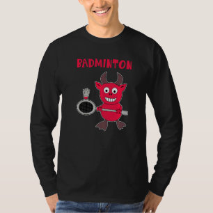T-shirt Badminton Diable Badminton Joueur Shuttlecock Spor