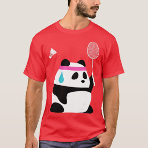 T-shirt Badminton épuisé Panda Funny Sweet Badminton A