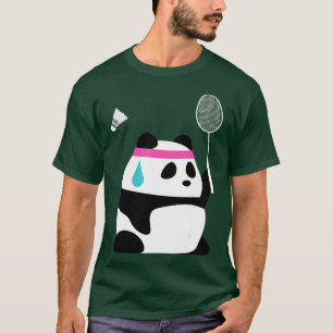 T-shirt Badminton épuisé PandaFunny Sweet Badminton Ani