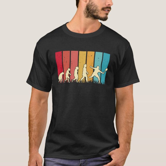 T-shirt Badminton Evolution Retro Badminton Player Badmint (Devant)