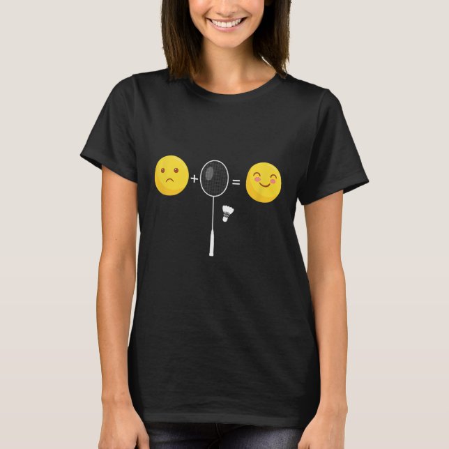 T-shirt Badminton Love Happy Team Player Coach Funny Shutt (Devant)