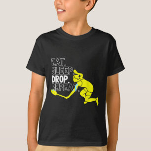 T-shirt Badminton. Manger. Dormir. Laisse tomber. Recommen