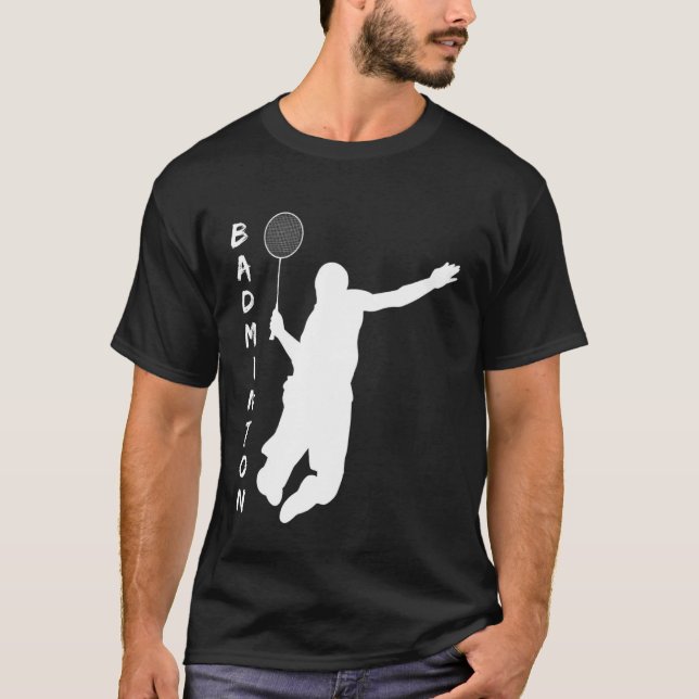 T-shirt Badminton Racquet Sport Man Boy Strokes (Devant)