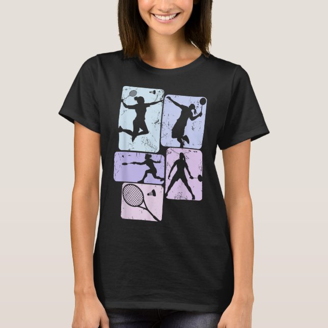 T-shirt Badminton Shuttle Heartbeat Cool Design For Women  (Devant)