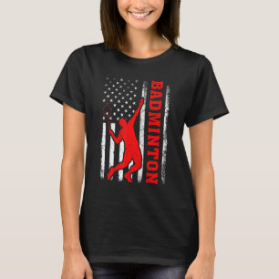 T-shirt Badminton Sports Drapeau Américain Badminton 4e De