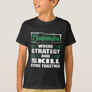 T-shirt Badminton Sports Stratégie Et Compétences Se Réuni