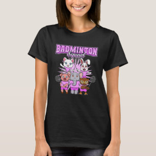T-shirt Badminton Squad Cute Animaux Shuttlecock