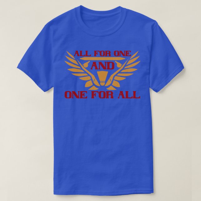 T-shirt Badminton Tout pour un et un pour tous (Design devant)