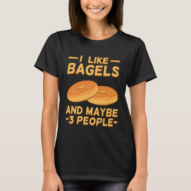T-shirt Bagel Breakfast New York Snacks Healthy Sandwich (Devant)