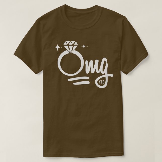 T-shirt Bague de fiançailles OMG Oui Mariée  (Design devant)