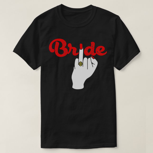 T-shirt Bague diamant du doigt de mariée (Design devant)