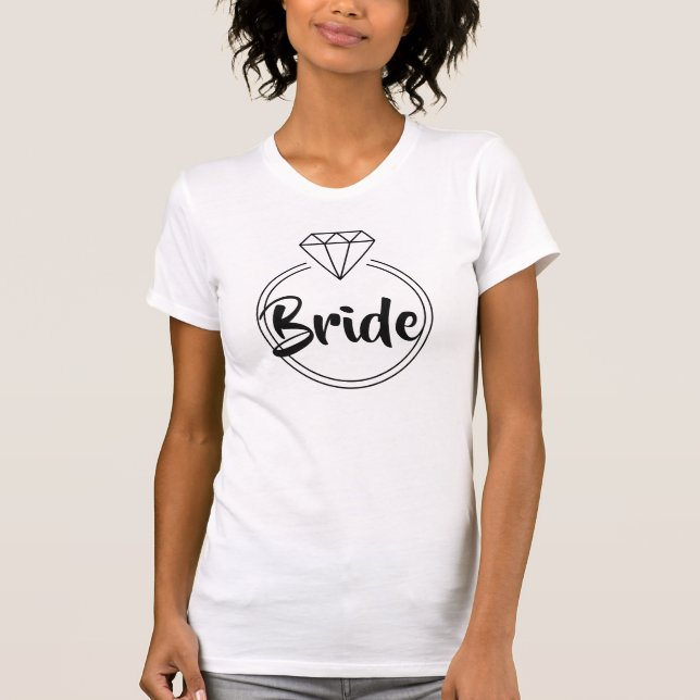 T-shirt Bague Diamond de mariée moderne (Devant)