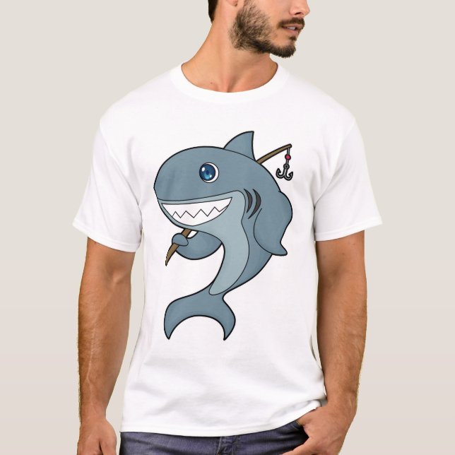 T-shirt Baguette de pêche du requin (Devant)