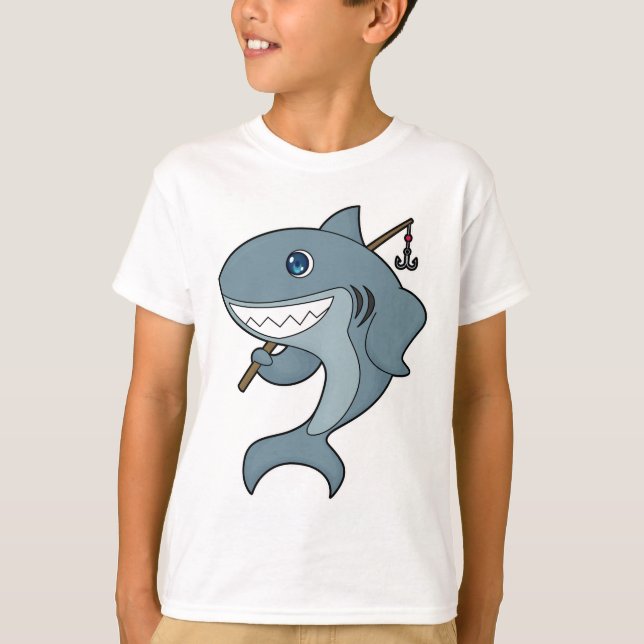 T-shirt Baguette de pêche du requin (Devant)