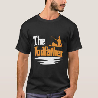 T-shirt Baguette De Pêcheur À La Pêche Au Coucher Du Solei
