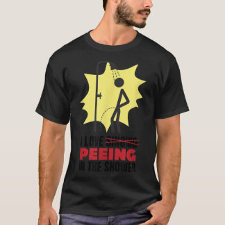 T-shirt Baguette Drôle Douche J'Aime Chanter Peeing Dans