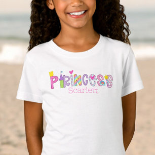 T-Shirt Baguette du château Princess Alphabet Personnalisé