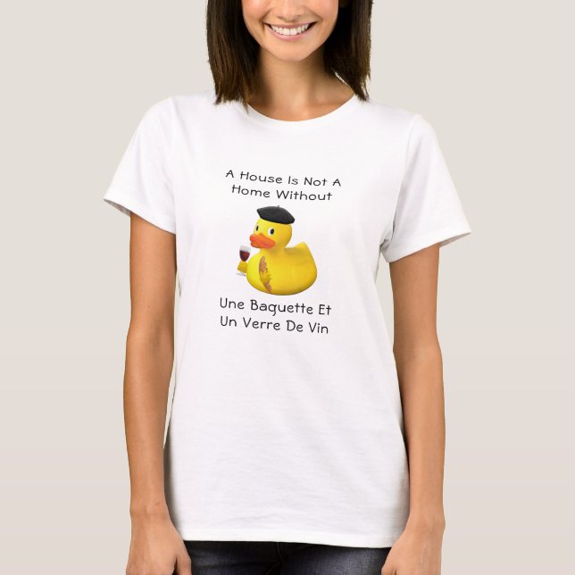 T-shirt Baguette et canard à vin en caoutchouc Beret (Devant)