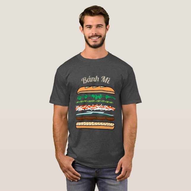 T-shirt Baguette vietnamienne de pain français de sandwich (Devant entier)